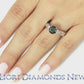 1.86 Carat Certified Natural Black Diamond Engagement Ring 14k White Gold