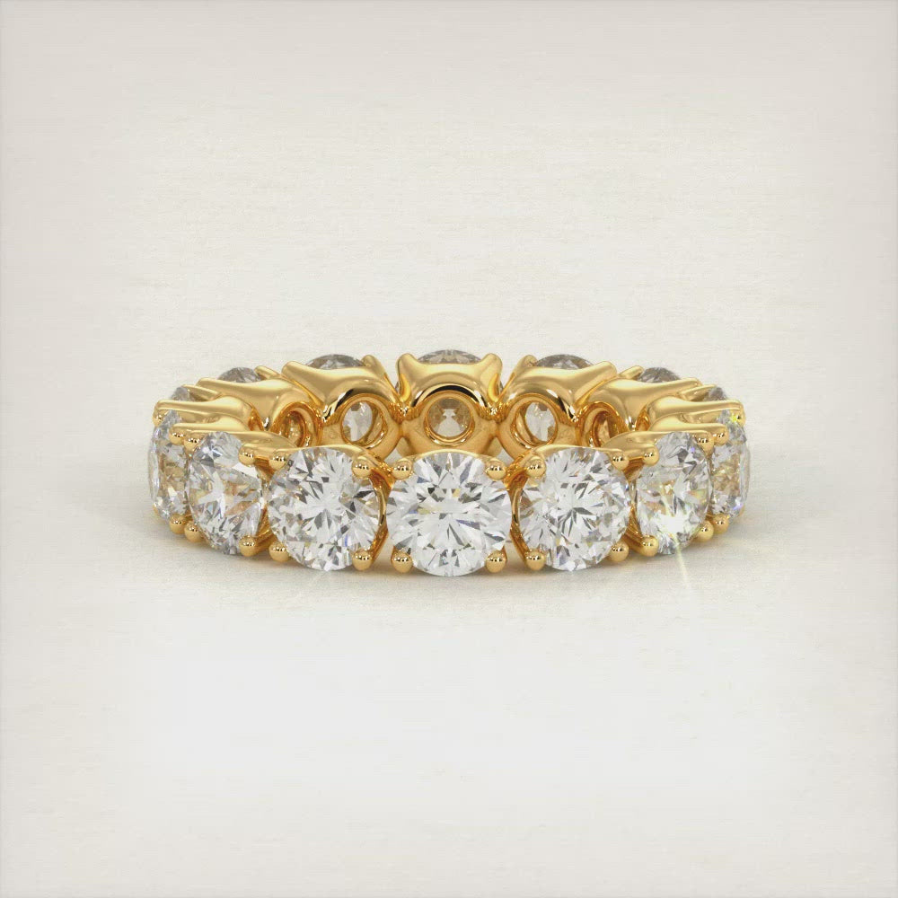 7.00ctw Round Diamond Eternity Wedding Band Anniversary Ring 14k Yellow Gold