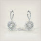 4.10 Carat Round Diamond Leverback Hanging Drop Earrings 18k White Gold
