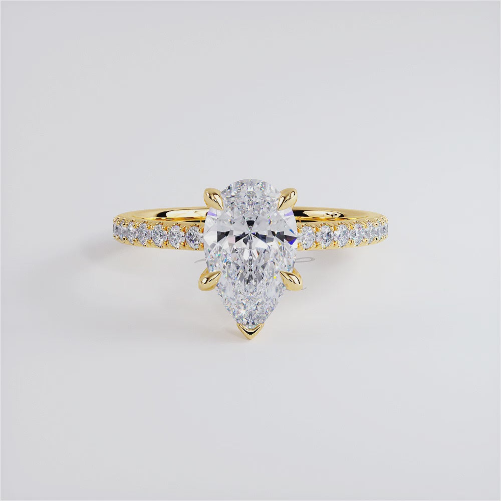 1.5 Carat Pear Shape Petite Micropavé