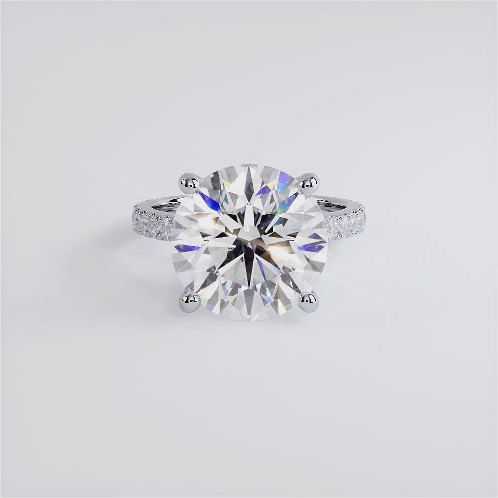 6 Carat Round Brilliant Petite Micro Prong Set