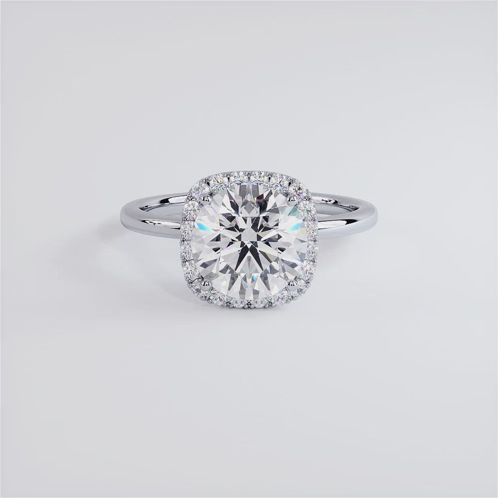 2 Carat Round Brilliant Petite Micropavé Halo