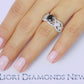 2.32 Carat Certified Natural Black Diamond Engagement Ring 14k White Gold