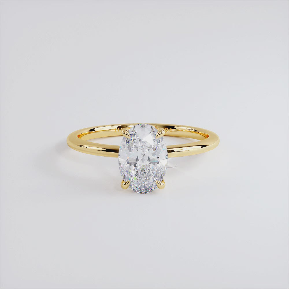 1.5 Carat Oval Cut Petite Wire Basket Solitaire