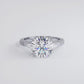 5 Carat Round Brilliant & Tapered Baguette Three Stone Micropavé