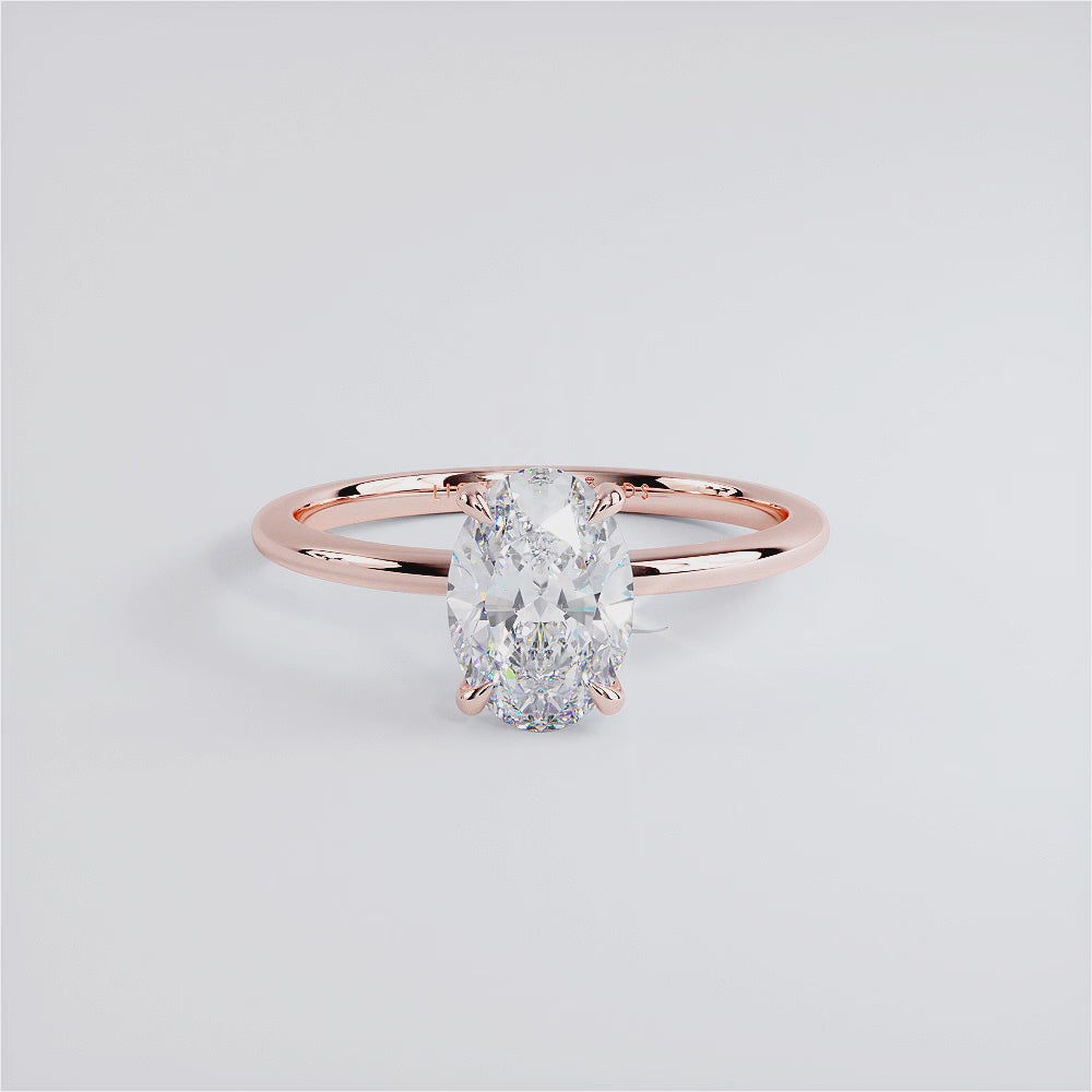 1.5 Carat Oval Cut Petite Wire Basket Solitaire