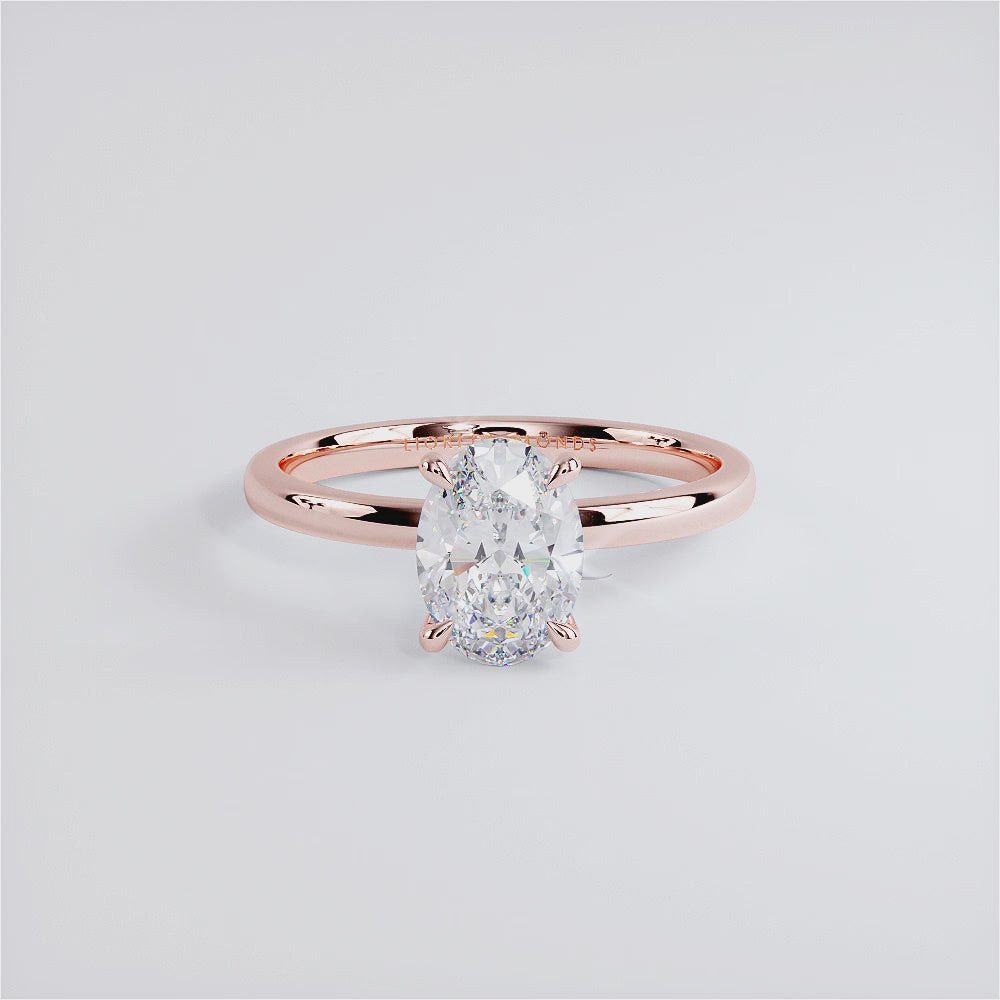 1.5 Carat Oval Cut Petite Wire Solitaire
