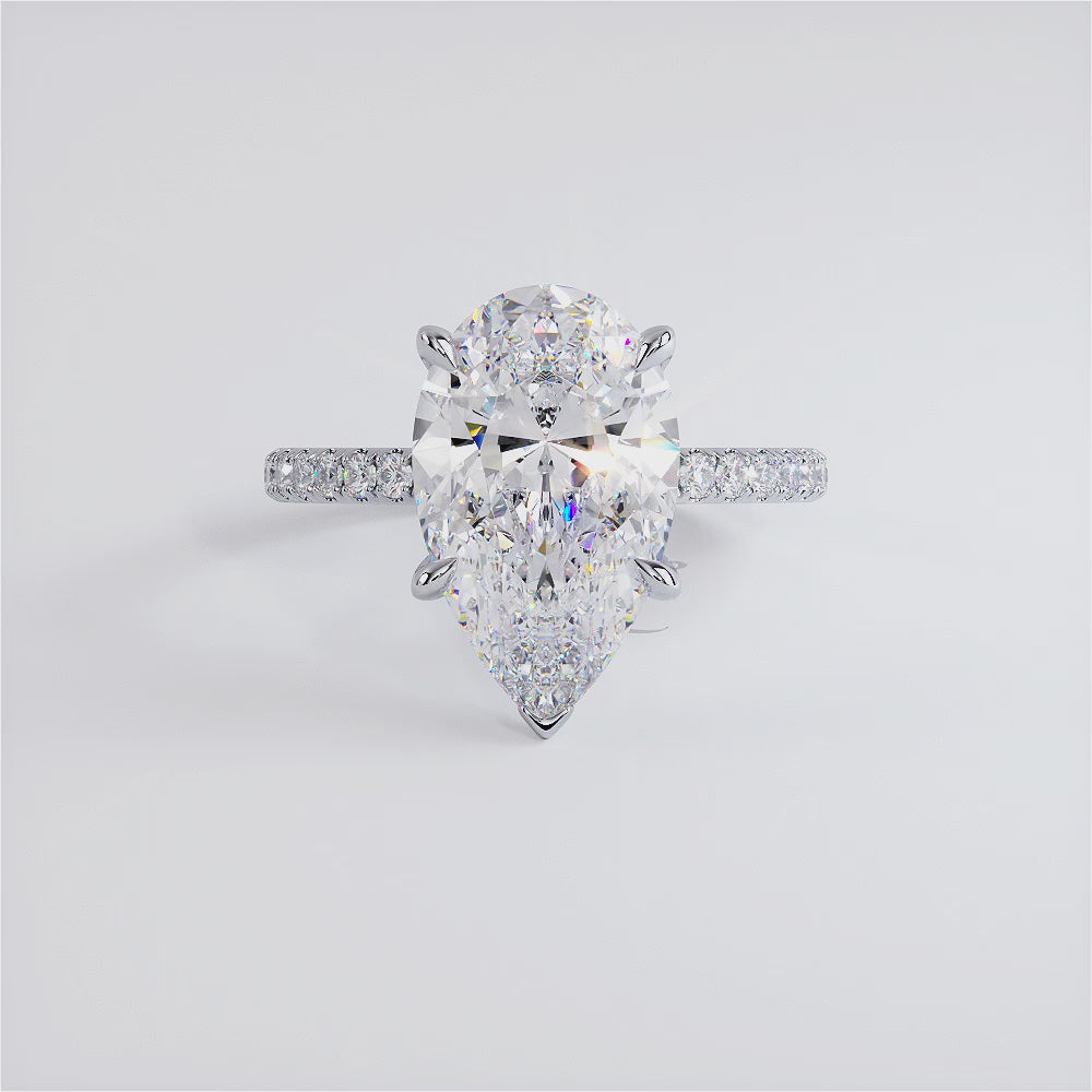 4 Carat Pear Shape Petite Micropavé
