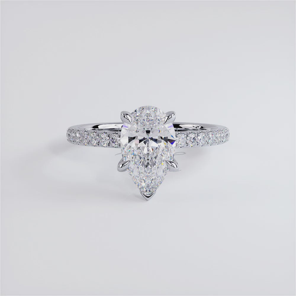 1.5 Carat Pear Shape Petite Micropavé