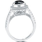 2.56 Ct. Natural Black Diamond Engagement Ring 18k Gold Pave Halo Vintage Style