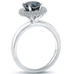 1.80 Carat Pave Halo Natural Black Diamond Engagement Ring 14k White Gold