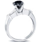 1.43 Carat Certified Natural Black Diamond Engagement Ring 14k White Gold