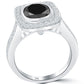 2.68 Carat Certified Black Diamond Engagement Ring Pave Halo 18k White Gold