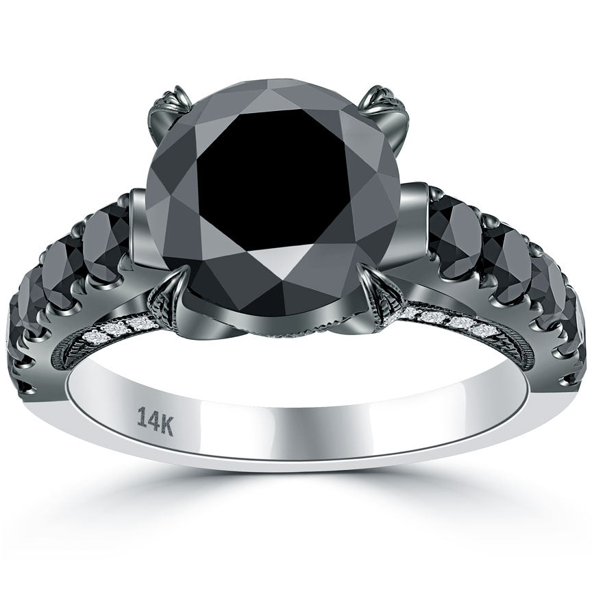 Natural Black Diamond Engagement Ring Black Gold – Liori Diamonds