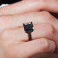 5.88 Carat Princess Cut Natural Black Diamond Engagement Ring 14k Black Gold