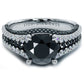 4.15 Carat Certified Natural Black Diamond Engagement Ring 18k White Gold