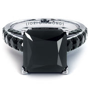Princess Cut Natural Black Diamond Engagement Ring – Liori Diamonds