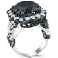 Black Diamond Engagement Ring | Pave Halo White Gold Side