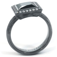 2.76 Carat Princess Cut Natural Black Diamond Engagement Ring 18k Black Gold