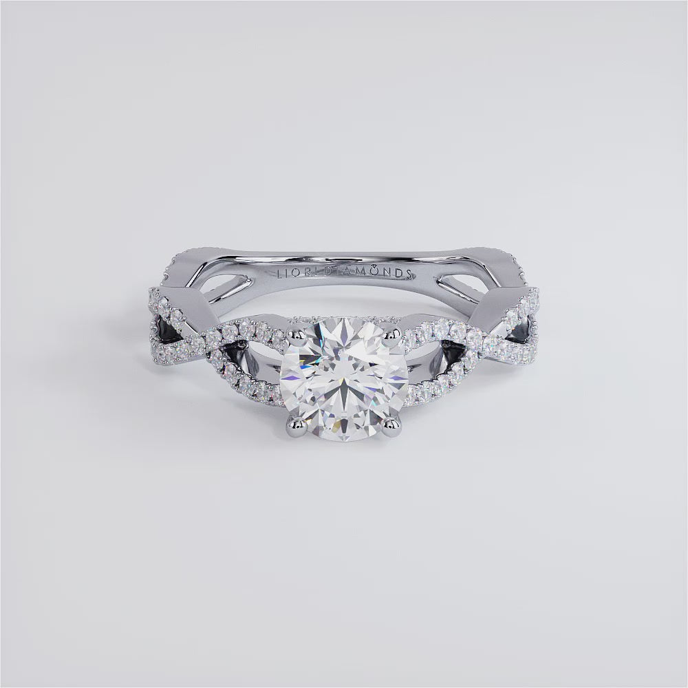 1 Carat Round Brilliant Infinity Twist Cathedral