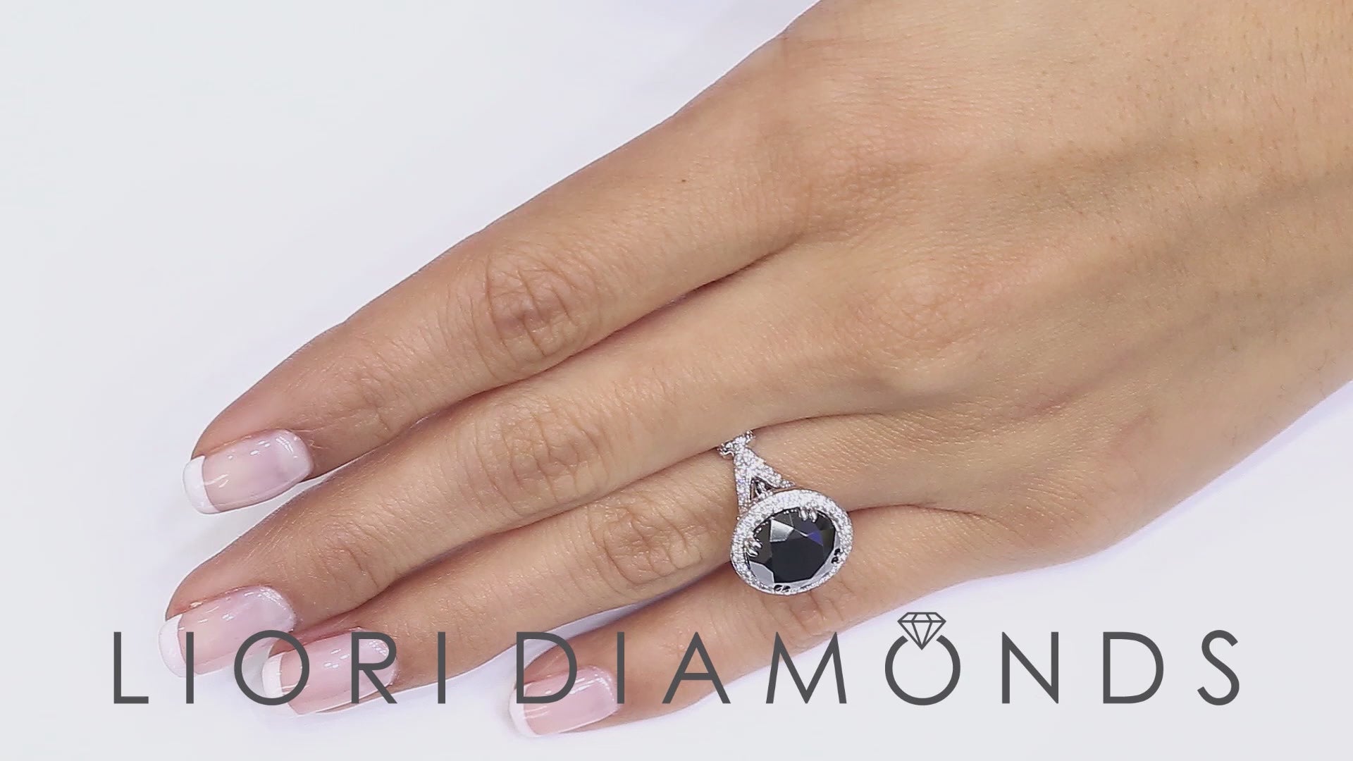 5.06ctw Certified Black Diamond Engagement Ring Pave Halo 18k White Gold