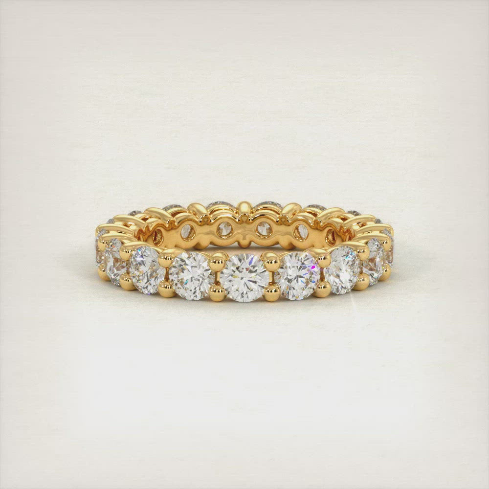 3.50ctw Round Diamond Eternity Wedding Band Anniversary Ring 14k Yellow Gold