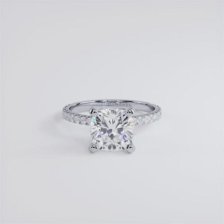 3.5 Carat Cushion Cut Petite Micropavé