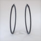 6.90 Carat Large inside out Black Diamond hoop earrings 14k Black Gold