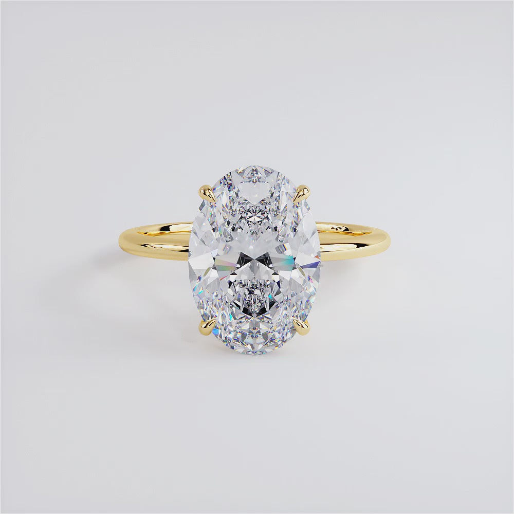 5 Carat Oval Cut Petite Wire Basket Solitaire