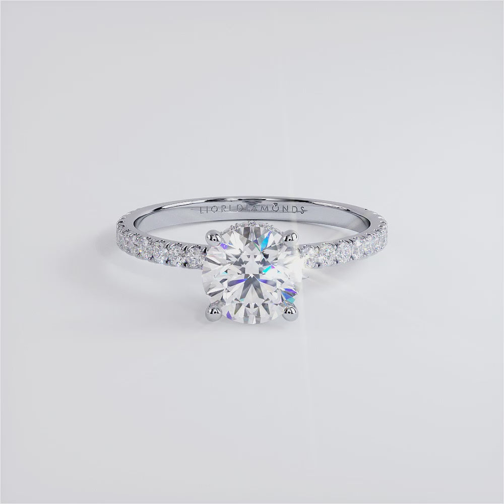 1 Carat Round Brilliant Under Halo Petite Micropavé