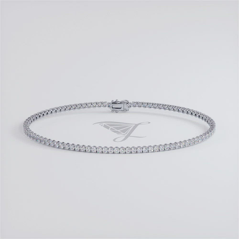 1.80ctw Round Brilliant Diamond Tennis Bracelet set in 14k White Gold