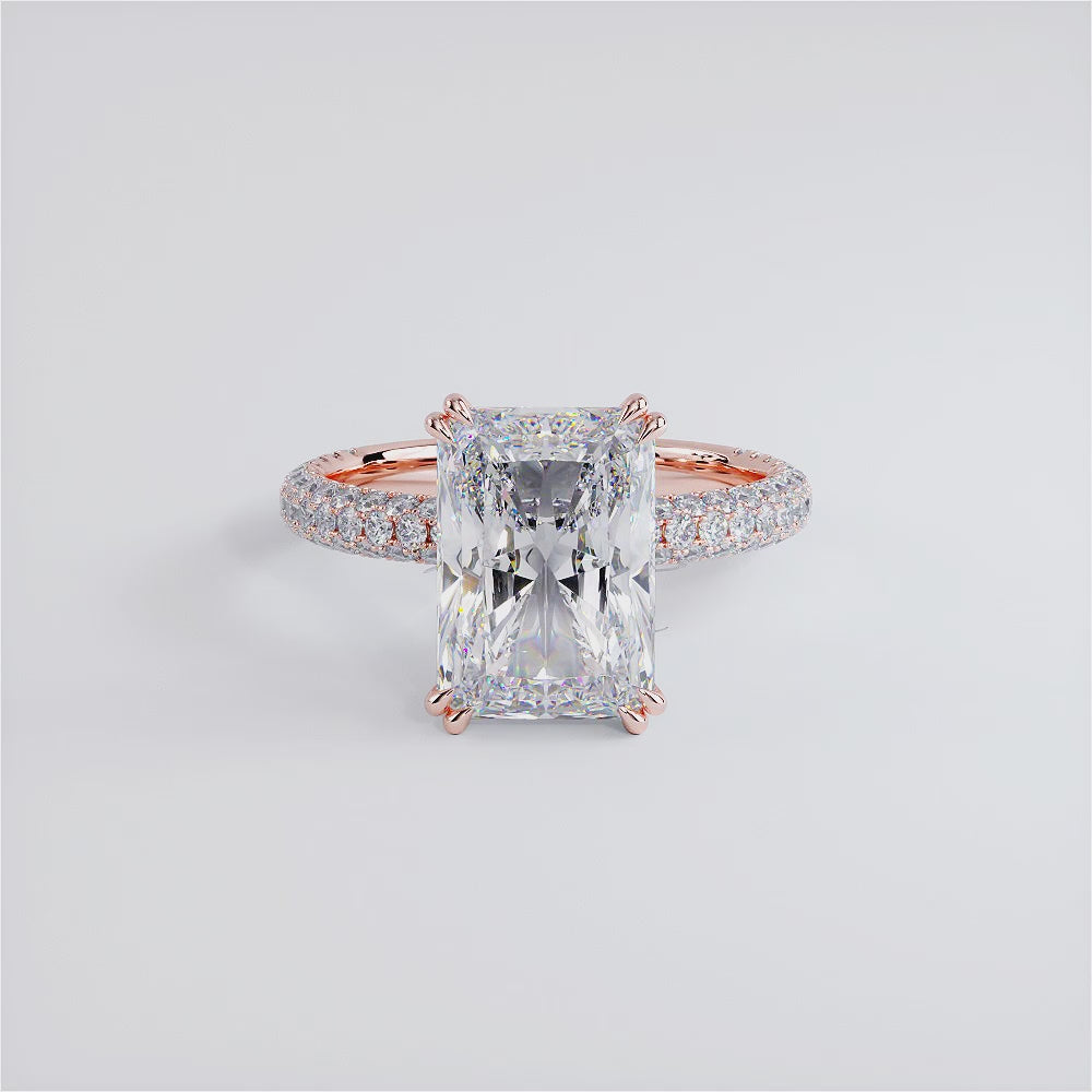 4 Carat Radiant Cut Trio Micropavé