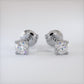 1.00ctw Round Brilliant Diamond Studs Earrings Basket Set in 14k White Gold