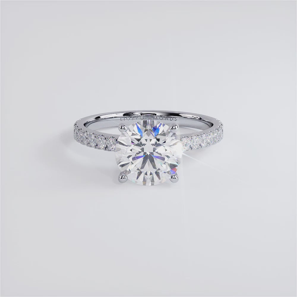2 Carat Round Brilliant Petite Micro Prong Set