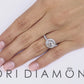 3.45 Carat I-SI2 Certified Natural Round Diamond Engagement Ring Set in Platinum