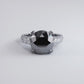 7.99 Carat Certified Natural Black Diamond Engagement Ring 14k White Gold