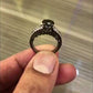 BDR-189 - 2.53 Carat Certified Natural Black Diamond Engagement Ring 14k black Gold