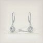 1.45 Carat Round Diamond Leverback Hanging Drop Earrings 18k White Gold