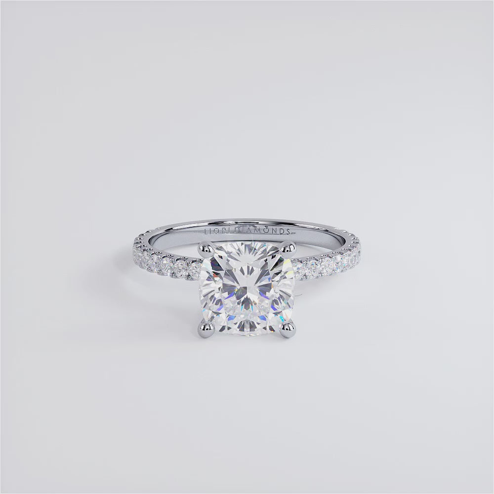 2 Carat Cushion Cut Petite Micropavé