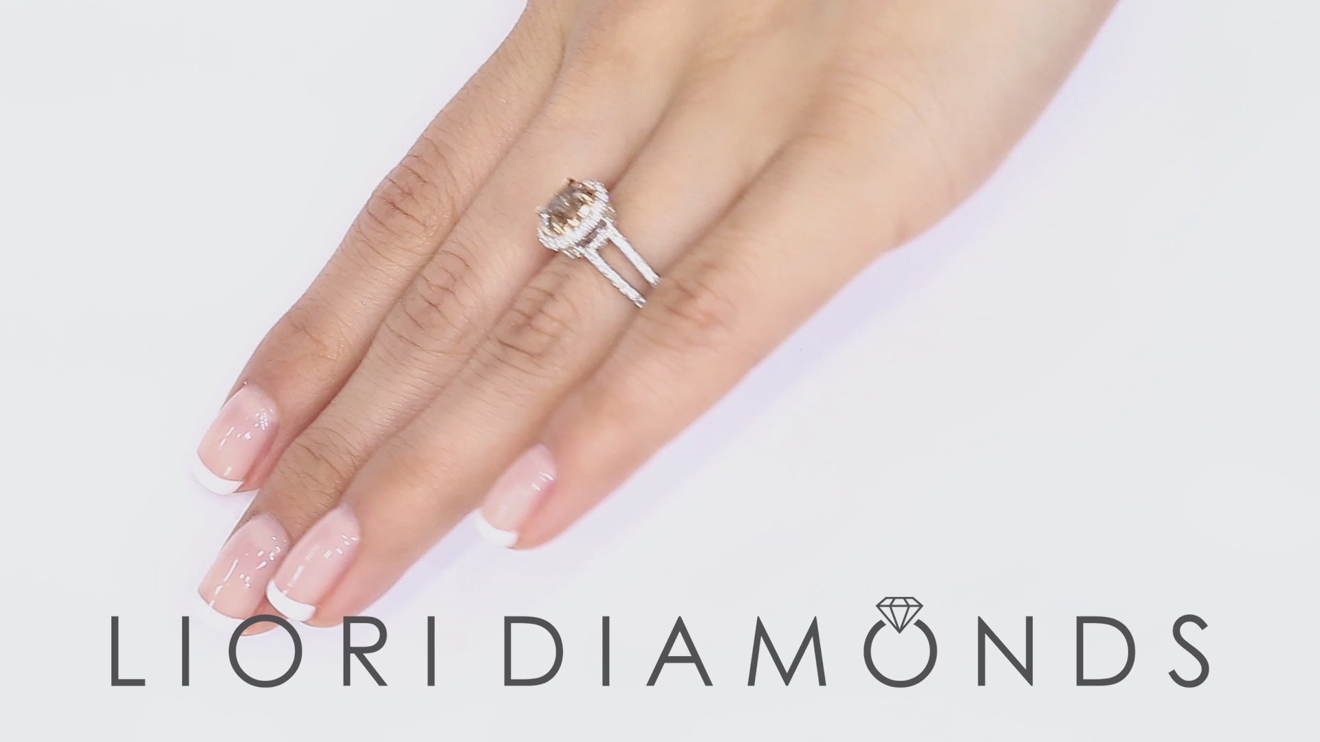 1.52 Carat Fancy Cognac Brown Oval Cut Diamond Engagement Ring 14k Pave Halo