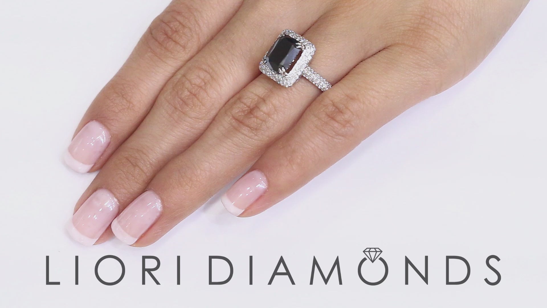 4.35ctw Cushion Cut Black Diamond Engagement Ring 18k Pave Halo Vintage Style