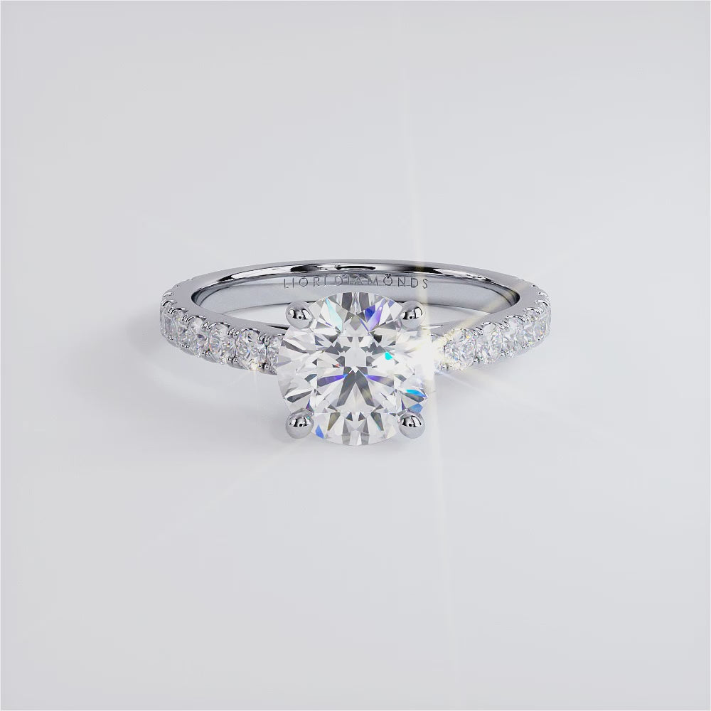 1.5 Carat Round Brilliant Micro Prong Set Cathedral