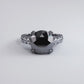8.04 Carat Certified Natural Black Diamond Engagement Ring 14k Black Gold