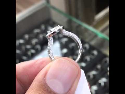 ER-0399 - 2.16 Carat G-SI1 Natural Round Diamond Engagement Ring 18k White Gold Pave Halo