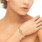 1.37 Carat Smiley Face Diamond Beaded Bangle Cuff Bracelet 14k Yellow Gold
