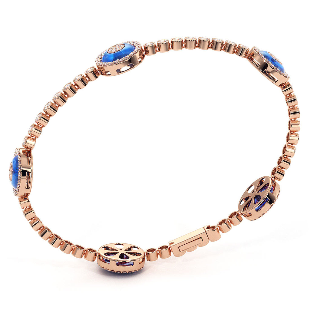 Blue Beads Evil Eye Necklace, 16 Inches | Online Jewelry Boutique New York