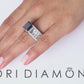 8.82 Carat Princess Cut Natural Black Diamond Engagement Ring 14k White Gold