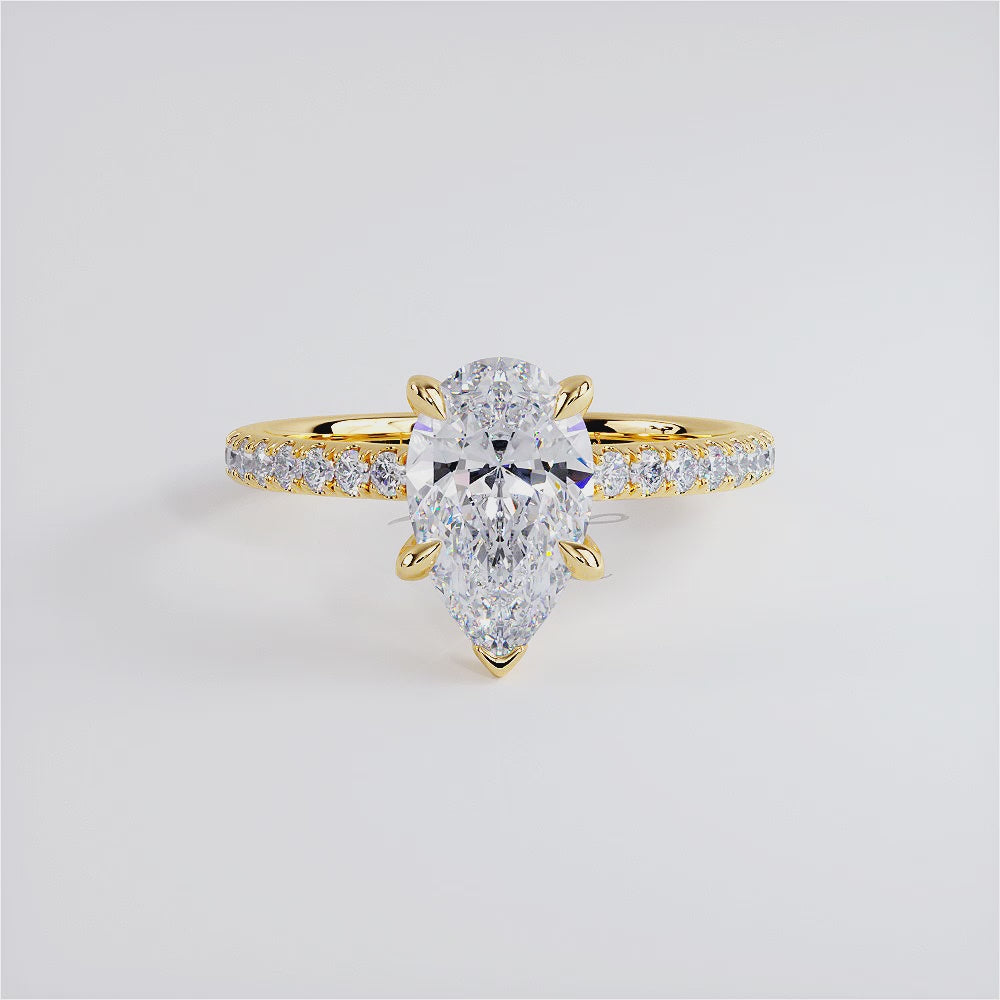 2 Carat Pear Shape Petite Micropavé