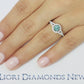 0.87 Carat Fancy Blue Diamond Engagement Ring 18k Gold Pave Halo Vintage Style
