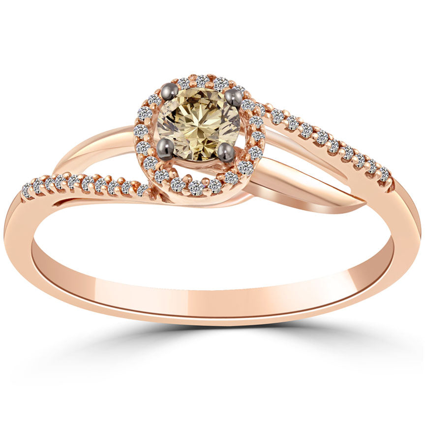 3.38 Ct Fancy Brown Cushion Cut Diamond Engagement Ring 18k White Gold -  usjewelryfactory.com